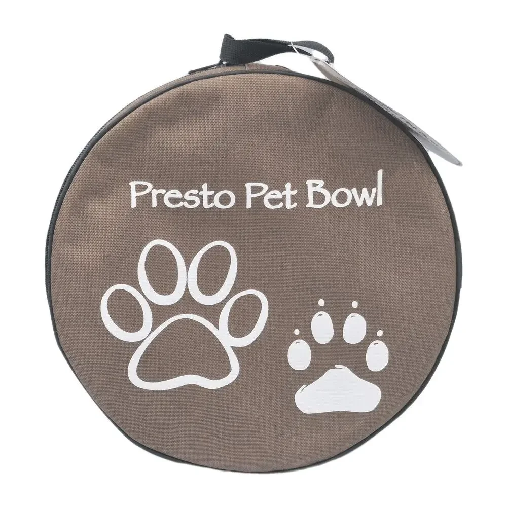Presto Pet Bowl Collapsible 1-Gallon Water Food Bowl with Storage Bag NEW